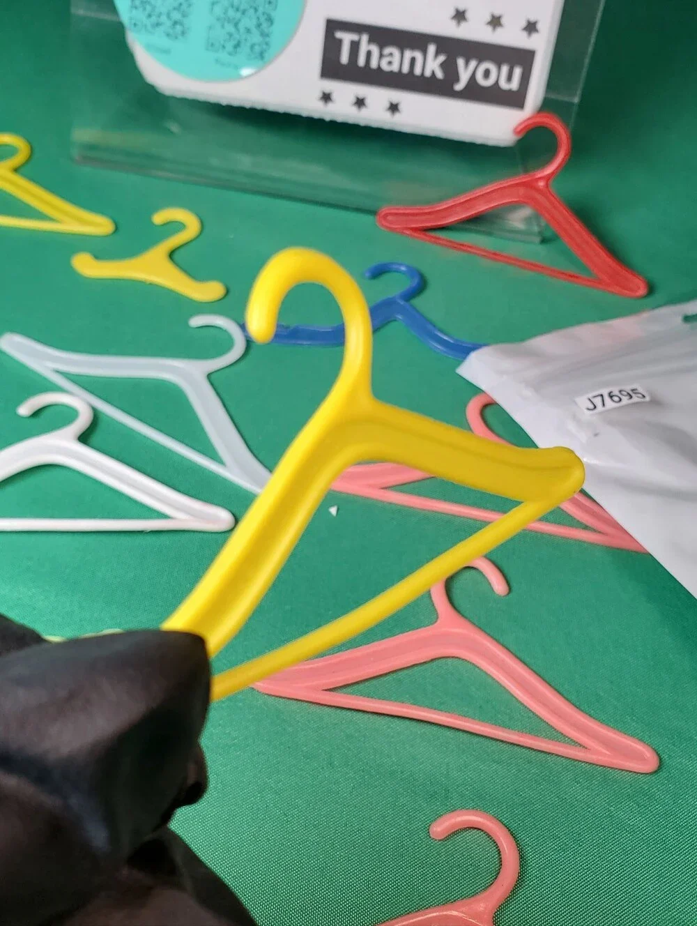DOLL HANGER BONANZA! Lot of 15 Vintage Miniature Plastic Hangers